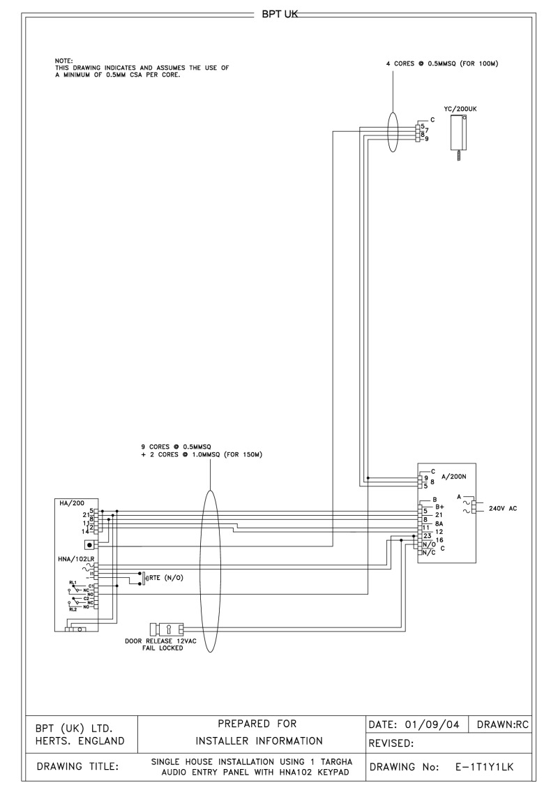 Bpt Wiring Diagrams - System 200